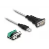 DeLOCK 63465 Serielles Kabel Schwarz Transparent 1,8 m USB Typ-A DB-9