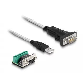 DeLOCK 63465 Serielles Kabel Schwarz Transparent 1,8 m USB Typ-A DB-9