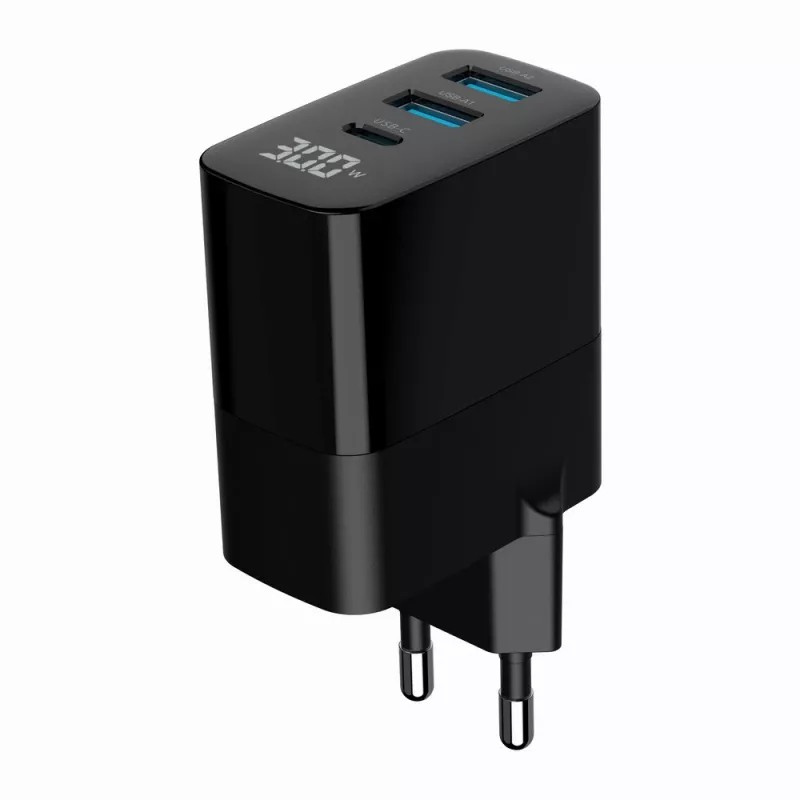 Gembird TA-UC-PDQC30LCD-BK-02 Ladegerät für Mobilgeräte Universal Schwarz AC Schnellladung Innenbereich