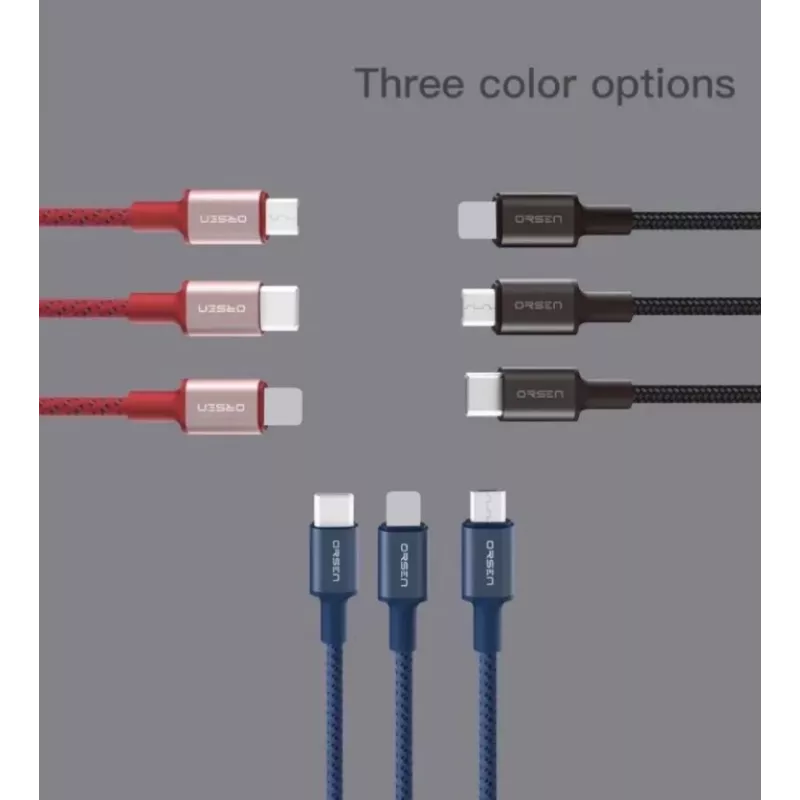 USB-Kabel Orsen S9M A auf Micro USB 2.1A 1 m schwarz