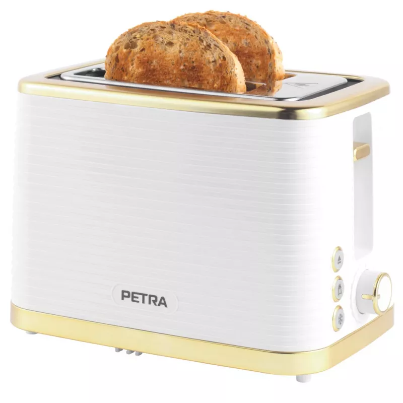 Toaster Petra PT5032WVDE 2-Scheiben, kompakter elektrischer 2-Schlitz-Toaster