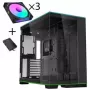 Lian Li O11 Dynamic EVO RGB PC-Gehäuse-Bundle, Midi-Tower, ARGB, gehärtetes Glas + 3x UNI FAN SL-INF – Schwarz