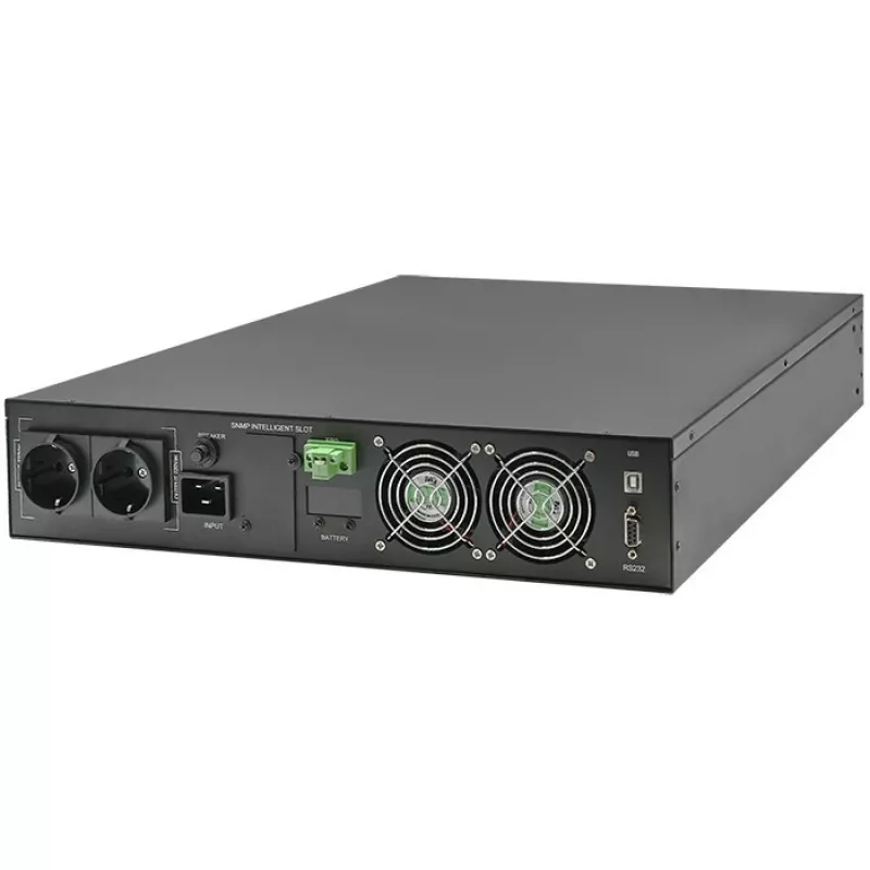 Qoltec USV AWARYJNY DO RACK 3KVA 3000W Leistungsfaktor 1.0 LCD EPO USB on-LINE (3VA, 3000W, Doppelwandlungs-Online-USV), USV