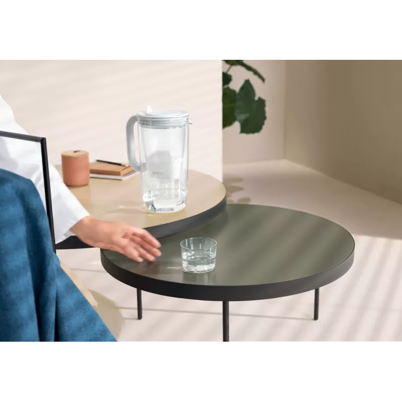 Wasserfilter-Karaffe BRITA Glass+1 Maxtra Pro grau, 2,4 L Gesamt / 1,5 L gefiltert, Maxtra Pro PP Filter