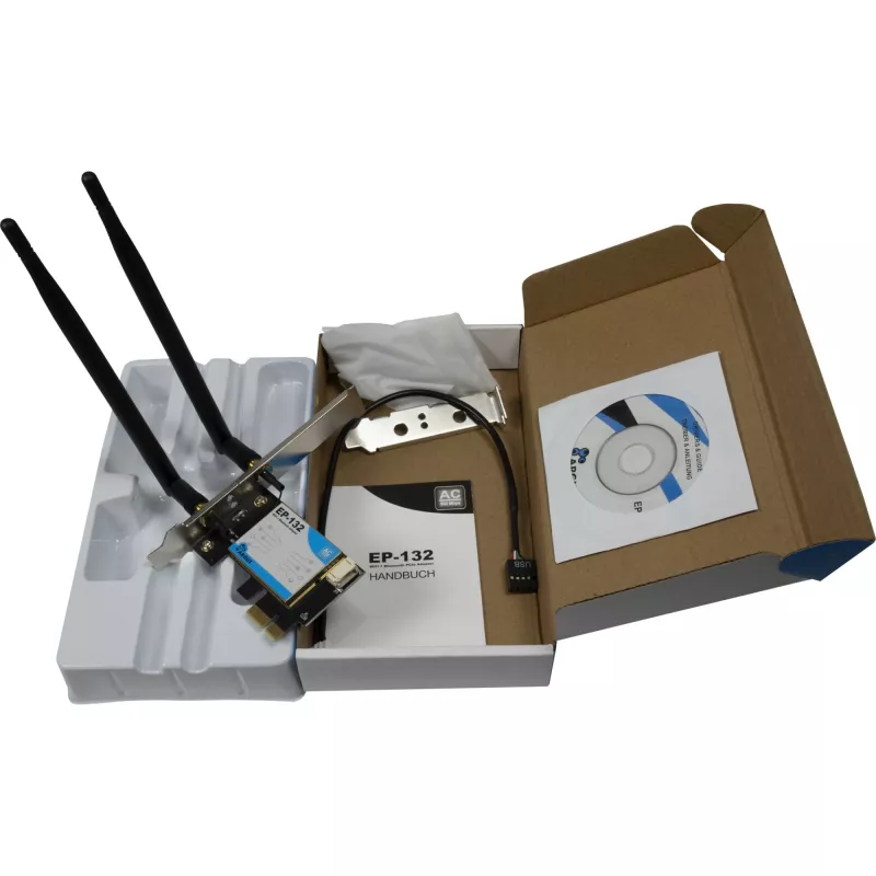 Kabelloser USB-Netzwerkadapter INTER-TECH Argus EP-132, USB 2.0, Wi-Fi 5 (bis zu 600 Mbit/s)