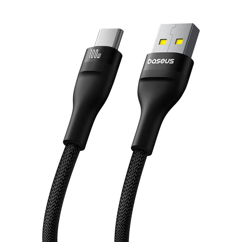 Baseus Flash 2 USB A auf USB C Schnellladekabel 2 m 100 W Schwarz