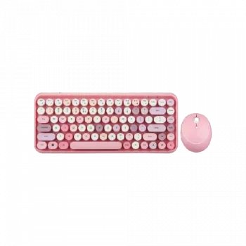 Perixx PERIDUO-713 Rosa DE kabellose Tastatur, Maus-Set Deutsch, QWERTZ Pink, rosa (11713)