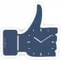 NeXtime Uhr 5185bl Mini Thumbs Up, 20,5x21, Wand, Blau/Silber