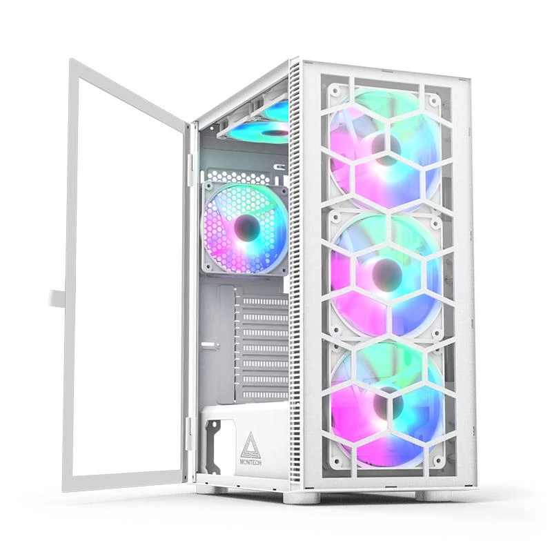 PC-Gehäuse Montech X3 GLASS Midi-Tower Weiß
