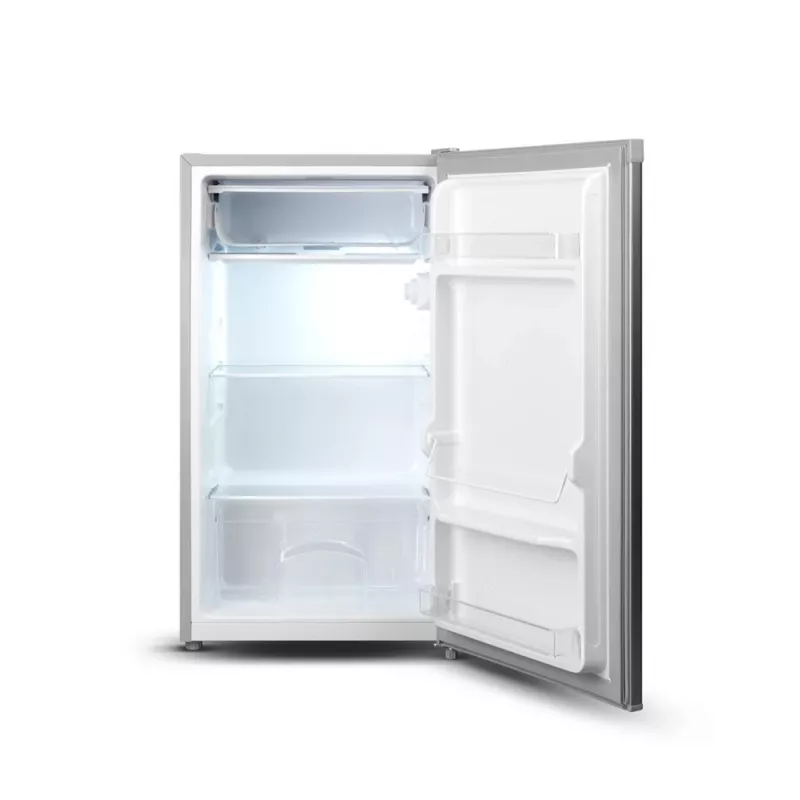 Goddess Kühlschrank | GODRSE085GS8SSE | Energieeffizienzklasse E | Standgerät | Kühlschrank ohne Gefrierfach | Höhe 85 cm | Kühlteil-Nutzinhalt 90 L | 39 dB | Silber