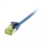 Patchkabel RJ45, CAT6A 500MHz, 0,25m, Blau, U/FTP, Slimline-Rundkabel d=3,8mm, TPE/LSZH (Superflex), AWG32, mit Cat.7-Rohkabel, Synergy 21 (S217331V3)