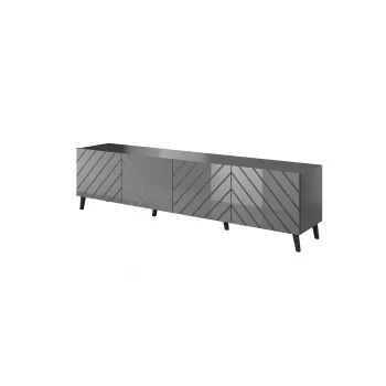RTV-Schrank ABETO 200x42x52 Graphit/glänzend