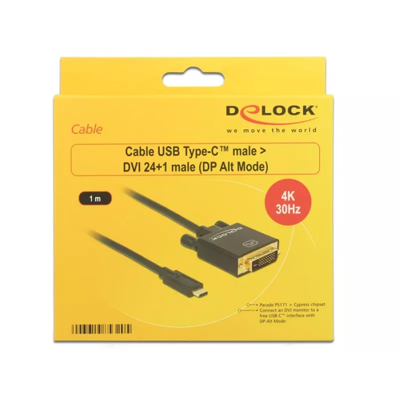 USB-C auf DVI Adapter DeLOCK 1m 85320