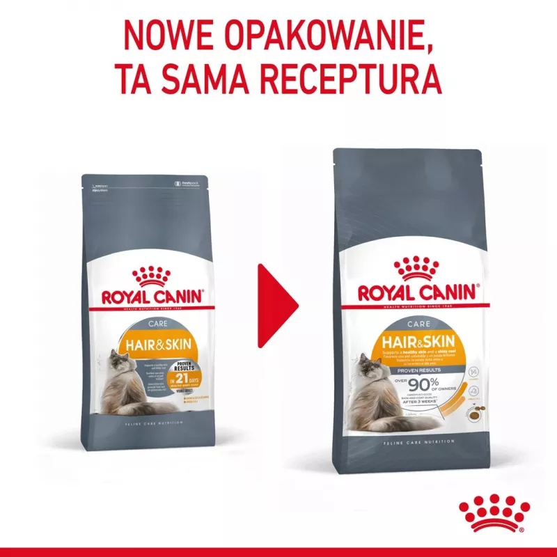 Trockenfutter für Katzen Royal Canin Hair & Skin Care 4 kg – ausgewachsene Katzen, Geflügel, Alleinfuttermittel