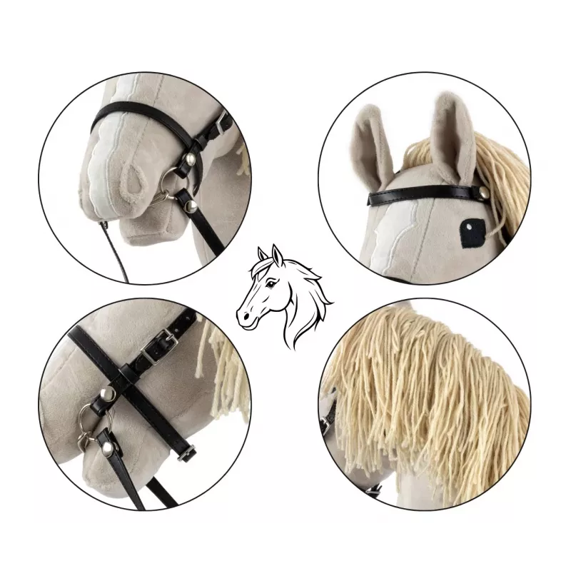 Plüsch-Steckenpferd Milly Mally 6626 Hellgrau – milly mally Kuscheltier, Steckenpferd zum Reiten