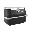 Doppel-10,4-L-Heißluftfritteuse Ninja AF500EU, Standgerät, 2470 W, Schwarz, Edelstahl