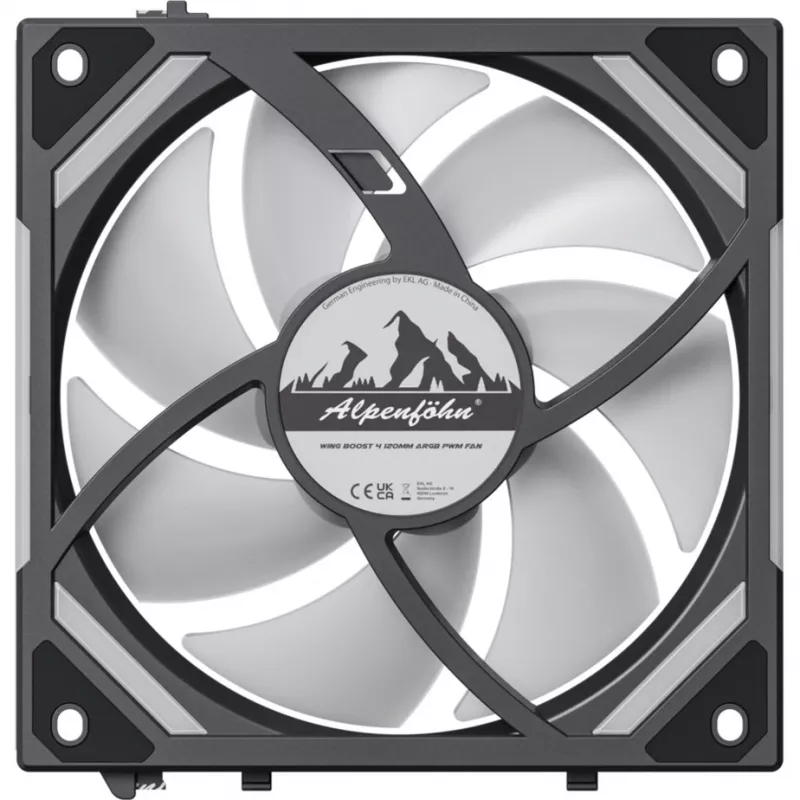 Alpenföhn Wing Boost 4 ARGB Reverse 120mm Gehäuselüfter - Schwarz