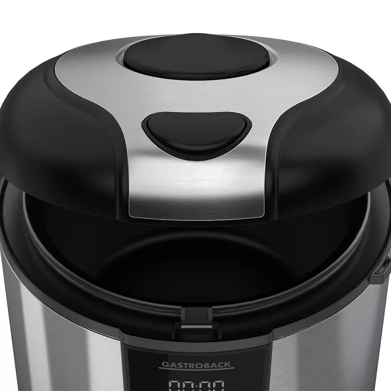 Reiskocher GASTROBACK Rice Control Low Carb & Steam, 3 L, 450 W, schwarz/Edelstahl