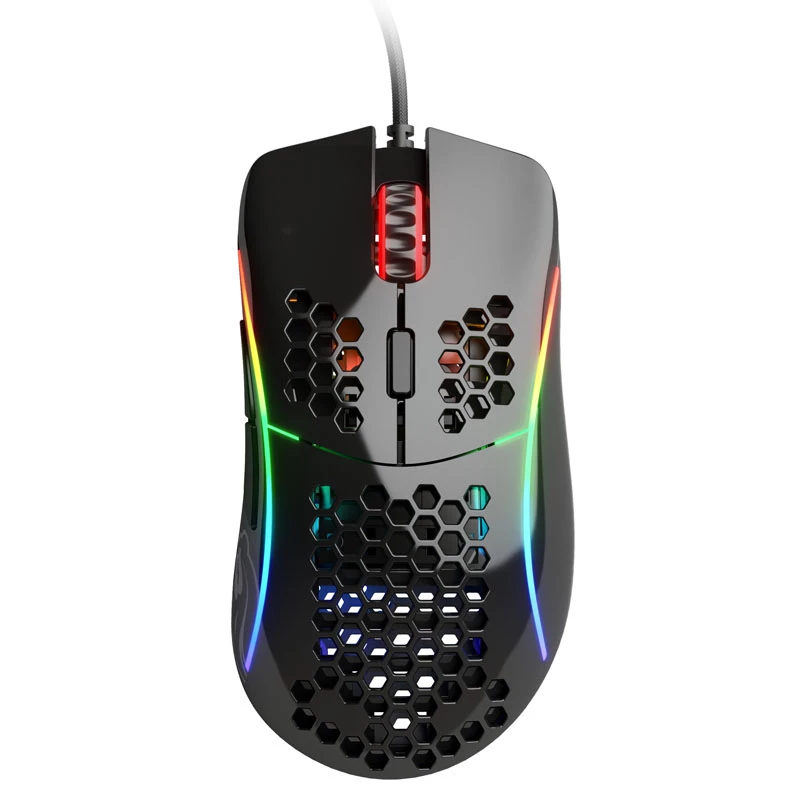 Glorious Gaming Glorious Model D Maus Glossy (Schwarz), Rechtshändig, Optisch, USB Typ-A, 12000 DPI, 1 ms, Schwarz
