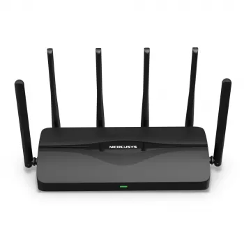 Tischrouter MERCUSYS MR47BE — Tri‑Band Wi‑Fi 7 (2,4/5/6 GHz), 9300 Mbit/s, 3× RJ‑45, 2,5GbE, 6 externe Antennen