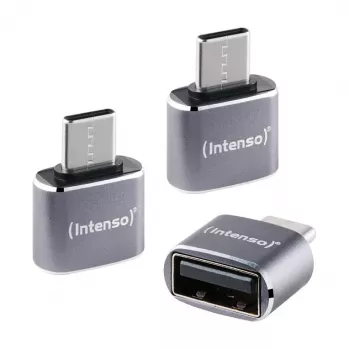 Intenso 3er-Pack USB-Adapter USB-A -> USB-C C480C Aluminium