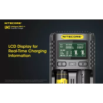 Nitecore UM2 Akkuladegerät Haushaltsbatterie DC Lithium-Ionen Nickel-Cadmium