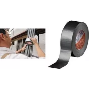 tesa Gewebeband 4662, 48 mm x 50 m, schwarz Allzweck-Gewebeband aus 27 Mesh PET-Baumwollgewebe und (04662-00087-00)