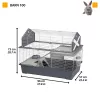 Käfig Ferplast Barn 100 für Kaninchen und Meerschweinchen, Metall/Kunststoff, 960×570×730 mm, taupe/weiß