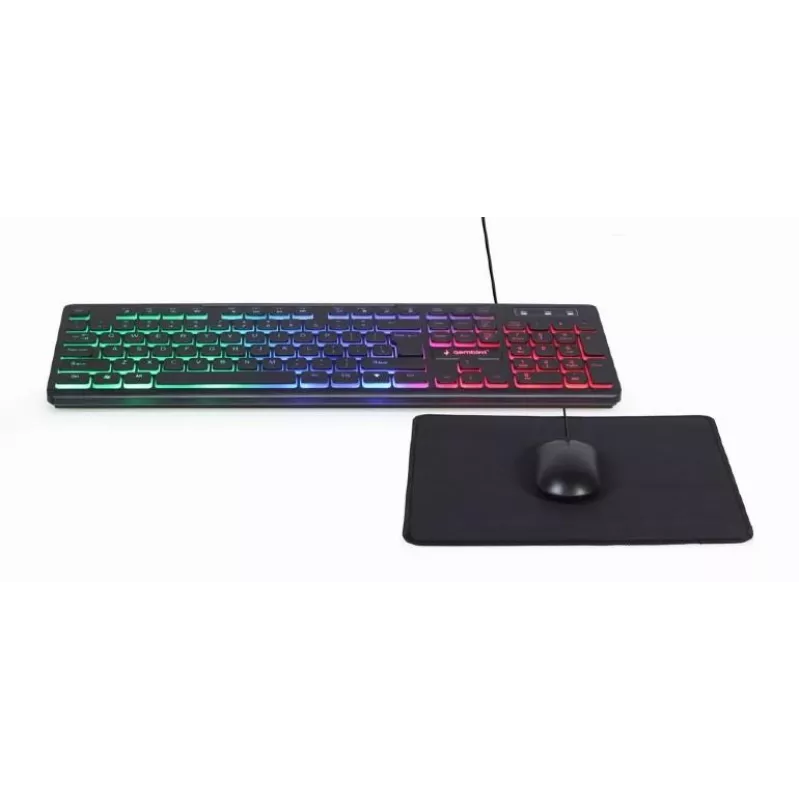 Kabelgebundene Full-Size-Tastatur mit Maus Gembird KBS-UML-01 — USB, QWERTY US, 104 Tasten, schwarz