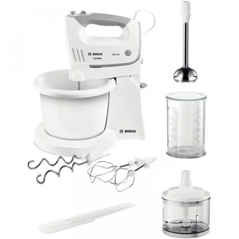Bosch MFQ36490 ErgoMixx Handmixer-Set 450 W weiß/grau