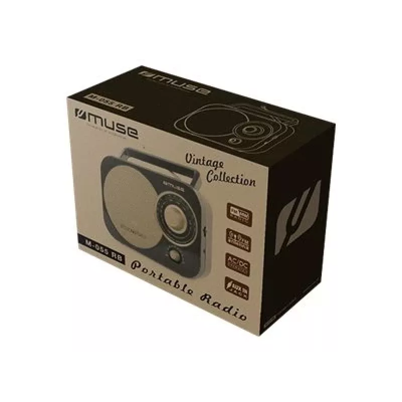 Muse | M-055RB | AUX-Eingang | Schwarz/Gold | Tragbares Radio