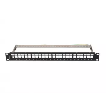 Patchpanel leer 24 Ports 1U 19 Zoll FTP für Keystone-Module schwarz