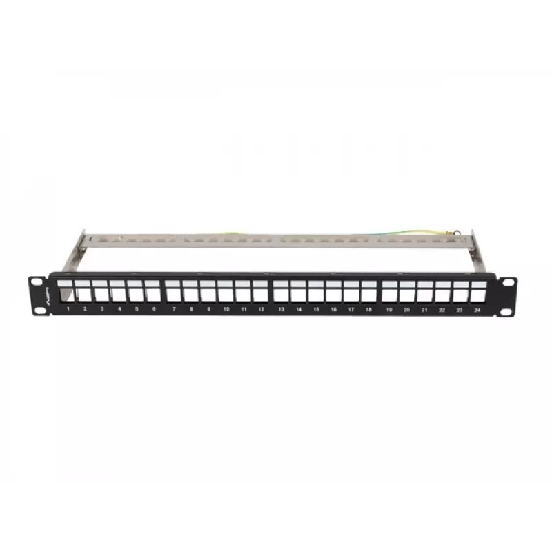 Patchpanel leer 24 Ports 1U 19 Zoll FTP für Keystone-Module schwarz