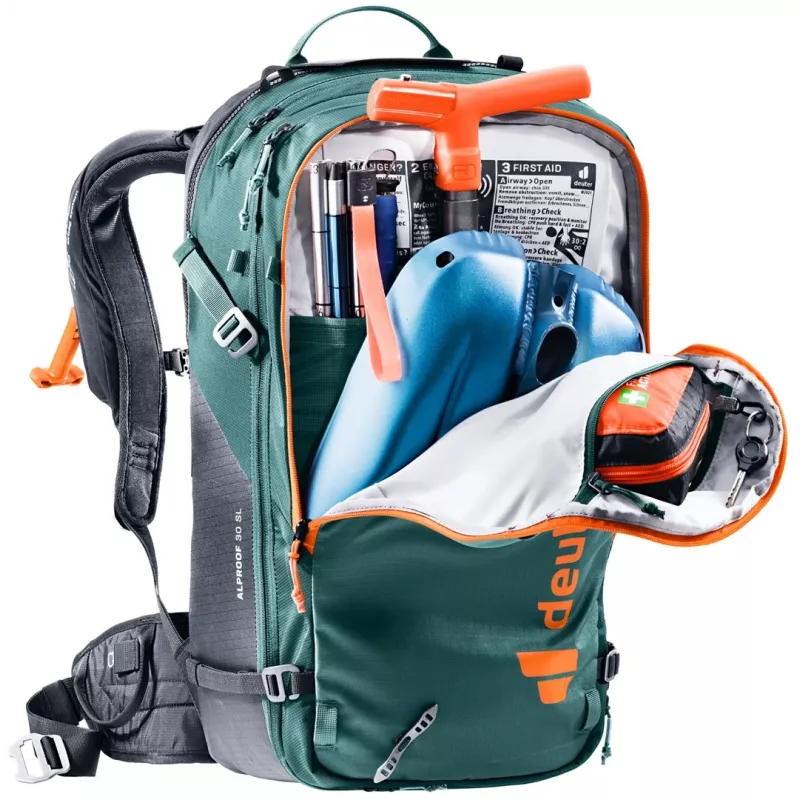 Deuter Alproof 30 SL Lawinenrucksack - Schwarz/Grün Denim