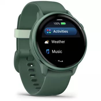 Smartwatch GARMIN vívoactive 6 – Sportuhr, 42 mm Aluminium/Polymer-Gehäuse, AMOLED 1,2 Zoll, GPS, 5 ATM, optischer HR, SpO2, 8 GB, grün