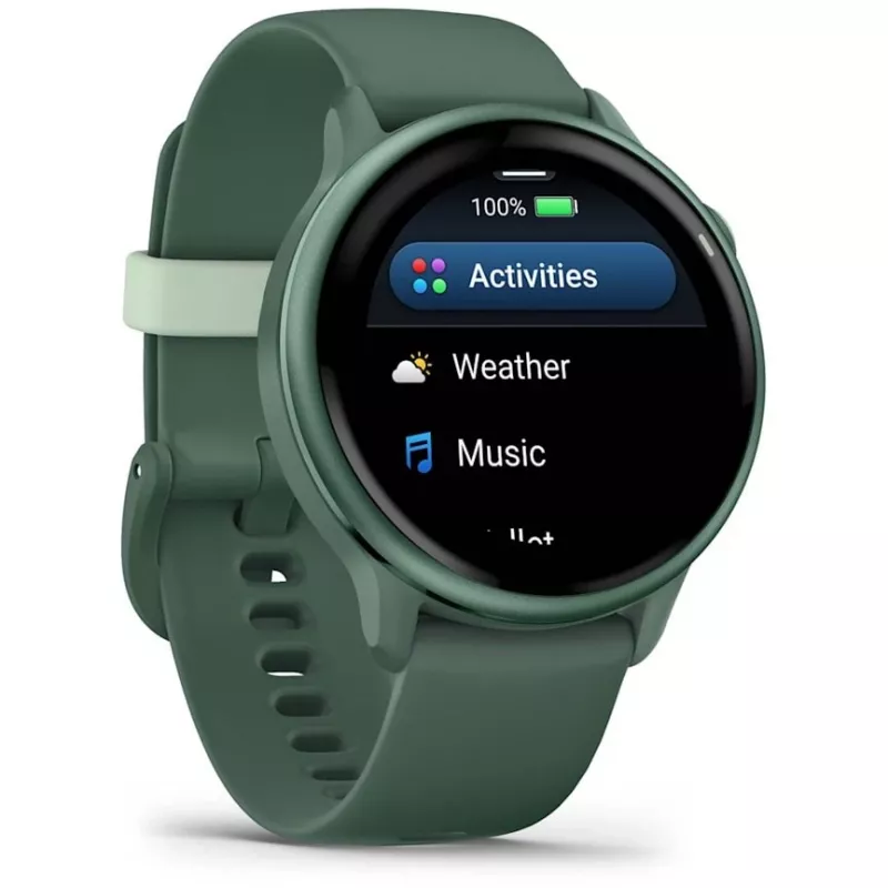 Smartwatch GARMIN vívoactive 6 – Sportuhr, 42 mm Aluminium/Polymer-Gehäuse, AMOLED 1,2 Zoll, GPS, 5 ATM, optischer HR, SpO2, 8 GB, grün