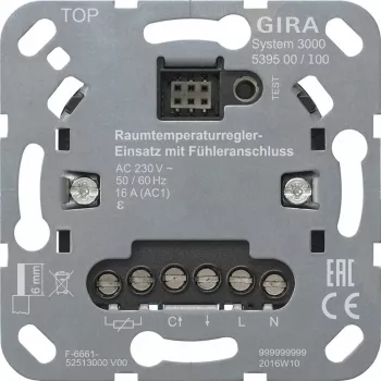 Raumtemperaturregler-Einsatz mit Sensoranschluss Gira Modell 539500