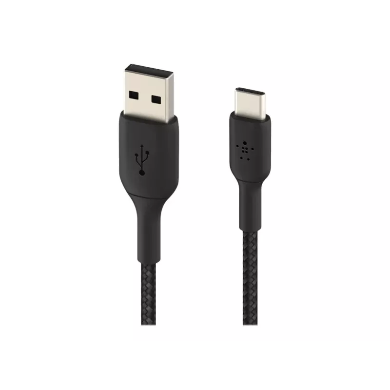 Geflochtenes USB-C auf USB-A Kabel 15cm Schwarz