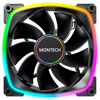 MONTECH RX140 PWM 140mm ARGB Reverse-Blade-Gehäuselüfter - Schwarz