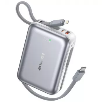 Tragbare Powerbank Awei C03 20000mAh mit 45W Ausgang und integriertem USB-A/USB-C Kabel