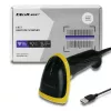 Hand-Barcodelesegerät QOLTEC 50867 — 1D/2D-Laserscanner, USB kabelgebunden, 600 mm Reichweite, gelb/schwarz