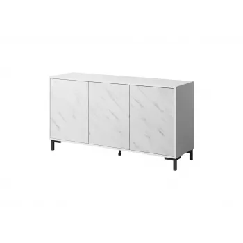 MARMO 3D Kommode 150x45x80.5 cm weiß matt/marble weiß