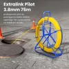 Extralink Rodder 3.8mm 75m | Kabeleinziehgerät | Glasfaser FRP, Durchm. 3.8 mm, Länge 75 m, gelb
