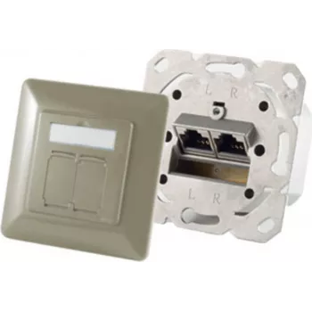Netzwerkdose 2 x RJ-45 ShiverPeaks 74280-GR – Cat6a, 500 MHz, Metallgehäuse, grau/silber
