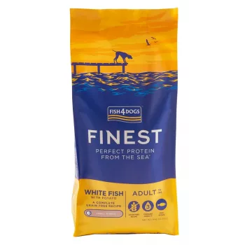 Trockenfutter FISH4DOGS Finest Ocean White Fish S 6 kg — kleine Rasse hypoallergen, 26 % Protein, 12 % Fett