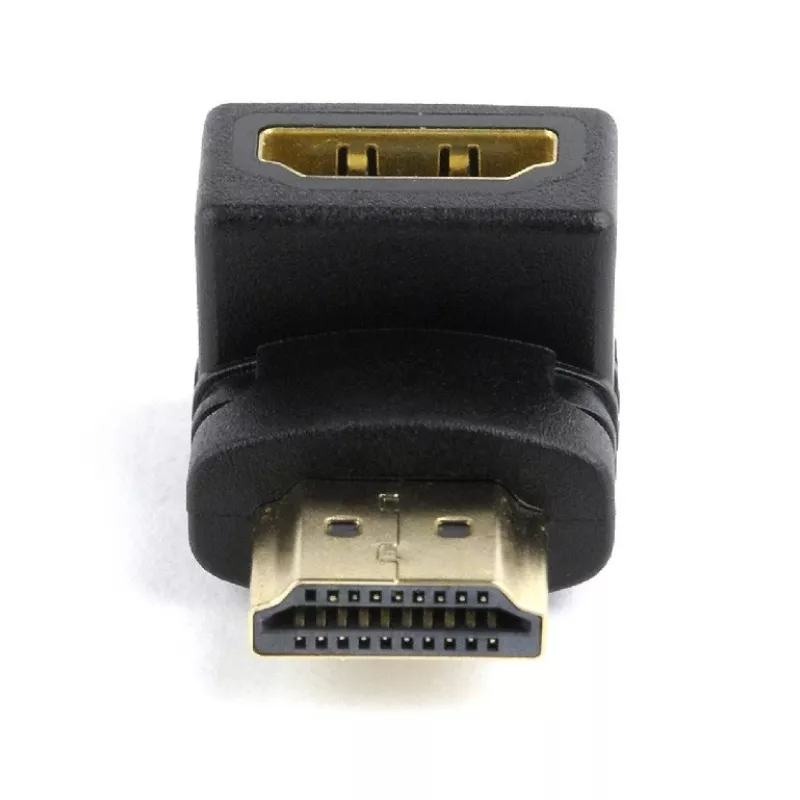 HDMI-Adapter GEMBIRD A-HDMI90-FML, HDMI auf HDMI, rechtwinkliger 90°-Adapter, schwarz