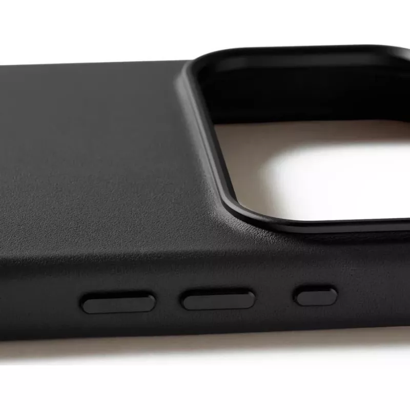 Mujjo Full Leather Case Hülle für iPhone 17 Pro Max schwarz