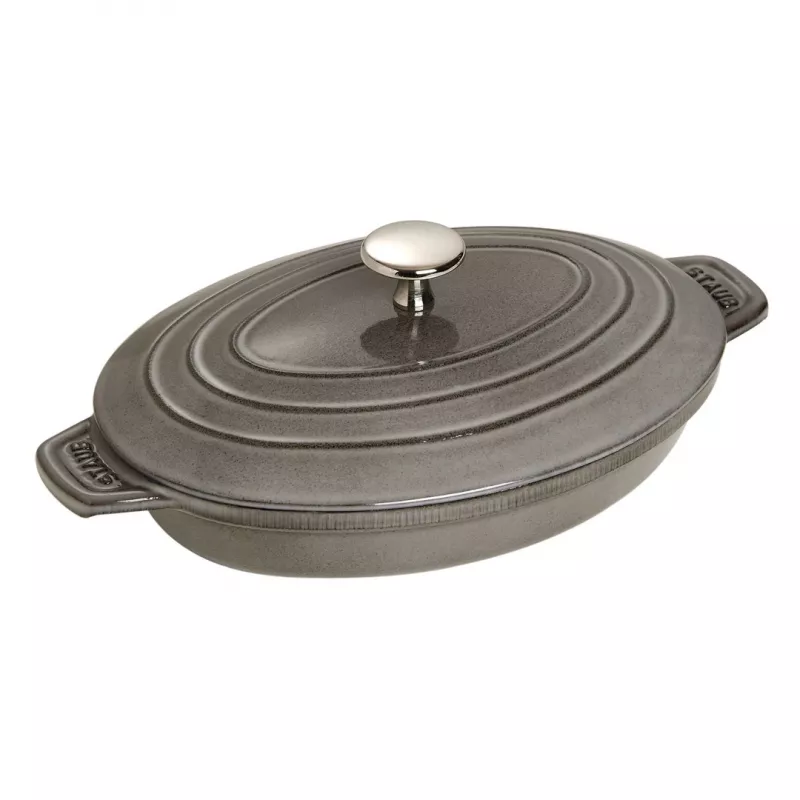 Ovale Auflaufform mit Deckel Staub - Graphit