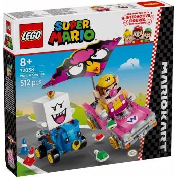 LEGO Bauspielzeug-Set 72038 Super Mario Mario Kart Wario King Buu Huu – Charakterfiguren und Streckenelemente