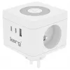 Steckdosenleiste Kerg M02730 — 2 Typ-F-Steckdosen, 3 USB-Anschlüsse (USB-A + USB-C), 16 A 250 V~, 1,5 m Kabel, weiß